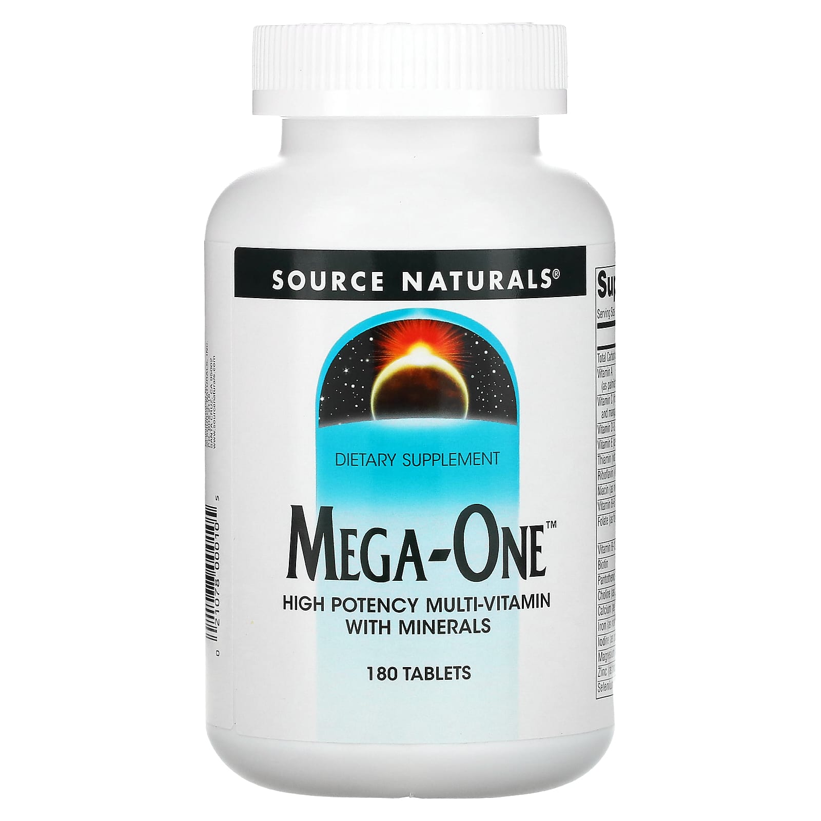 Source Naturals, Mega-One™, 180 Tablets UPC 021078000105 | Hilife Vitamins